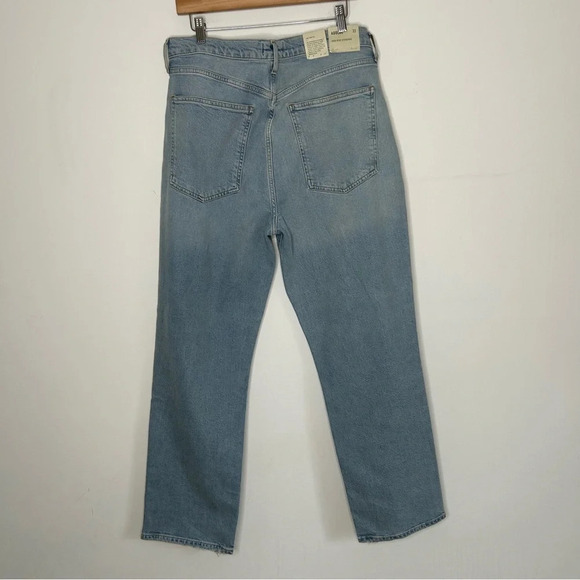 NWT AGOLDE High-Rise Stovepipe Jean Women’s 33 Classic Straight Leg Light Wash‎ - Picture 9 of 11